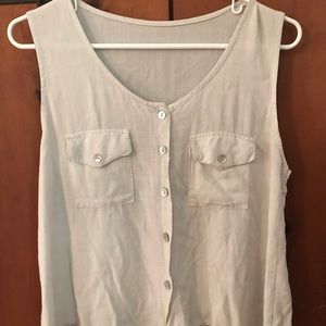 TAUPE BUTTON DOWN SAFARI TANK FROM SPAIN